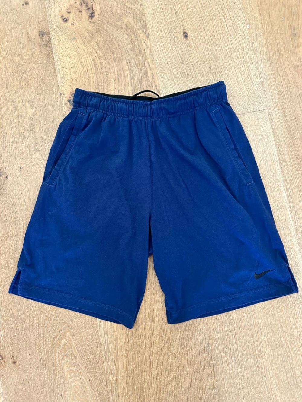 Nike Men's Royal Blue Athletic Shorts with Black Swoosh